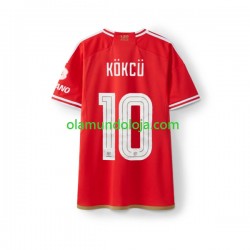 Camisola Benfica Orkun Kokcu 10 Homem Equipamento Primeiro 2023-2024 Manga Curta